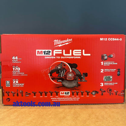 Milwaukee 12V Circular Saw M12 Fuel 140mm M12CCS44-0 Skin 