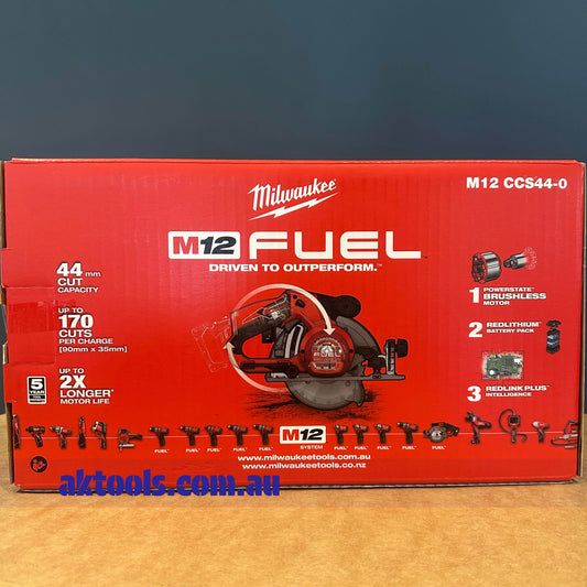 Milwaukee 12V Circular Saw M12 Fuel 140mm M12CCS44-0 Skin 