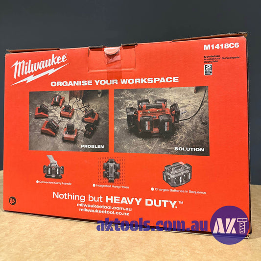 Milwaukee M1418C6 M18 18V Six Pack Sequential Battery Charger