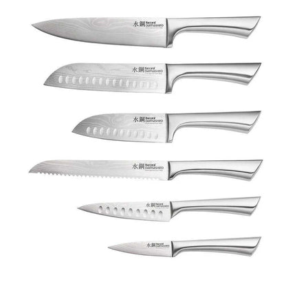 Baccarat Damashiro Mizu Knife Block 7 Piece Oak