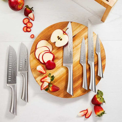 Baccarat Damashiro Mizu Knife Block 7 Piece Oak