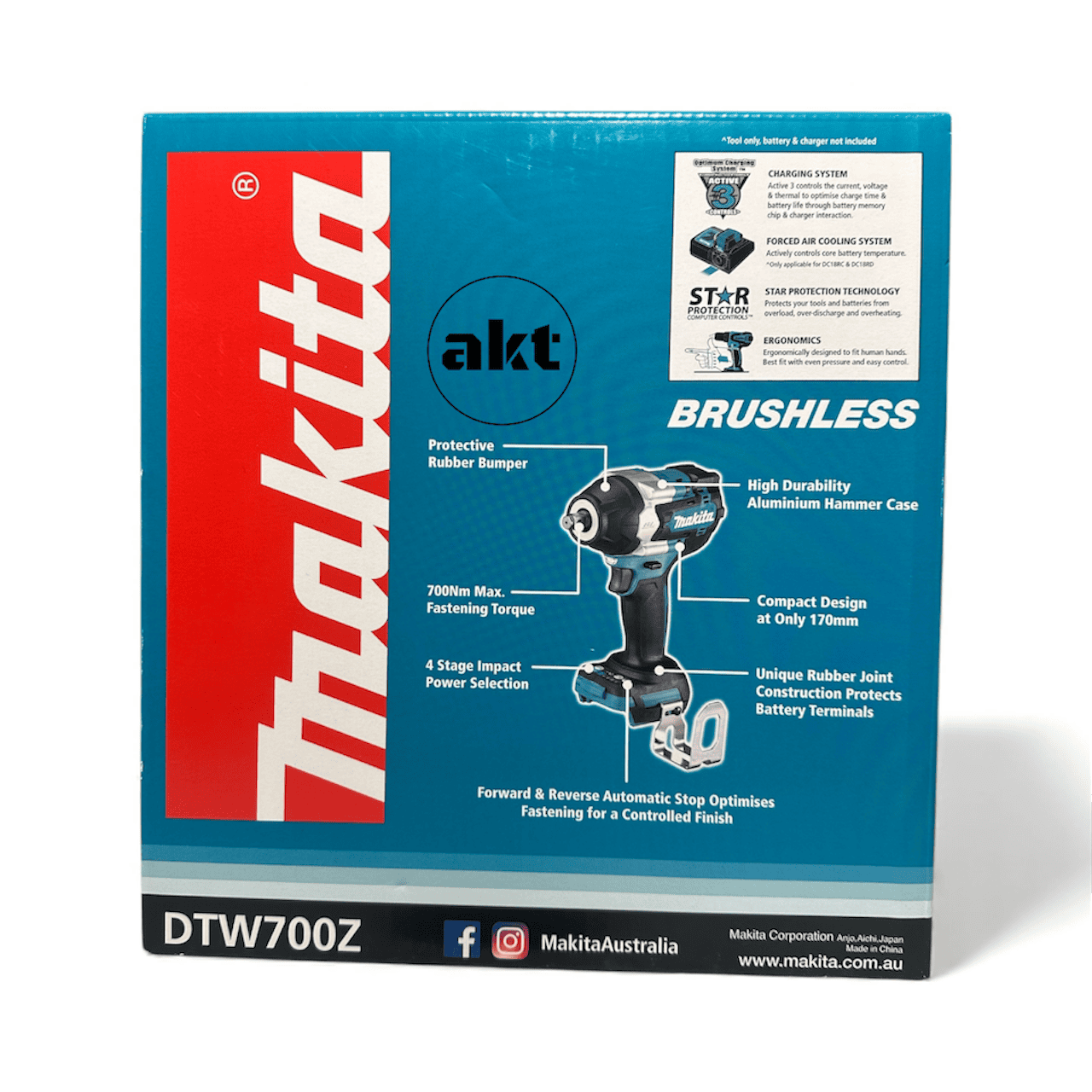 Makita DTW700RT 18V LXT Brushless 1/2" Impact Wrench Kit with 5.0Ah Battery & Charger