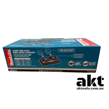 Makita 18V 2x 5.0AH Battery with Dual Port Rapid Charger Kit 198928-5 AK TOOLS