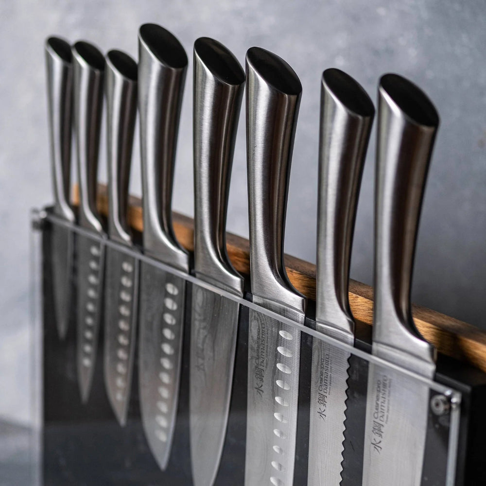 Cuisine Pro Damashiro  Knife Block Set 10PC BODO Premium Japanese Steel Knife Set 7
