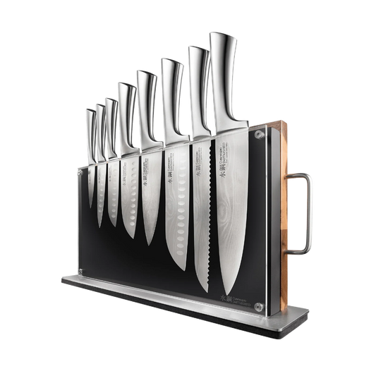 Cuisine Pro Damashiro  Knife Block Set 10PC BODO Premium Japanese Steel Knife Set