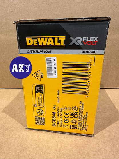 DeWalt DCB548-XJ 18V-54V 12.0Ah XR Li-ion Cordless FlexVolt Battery