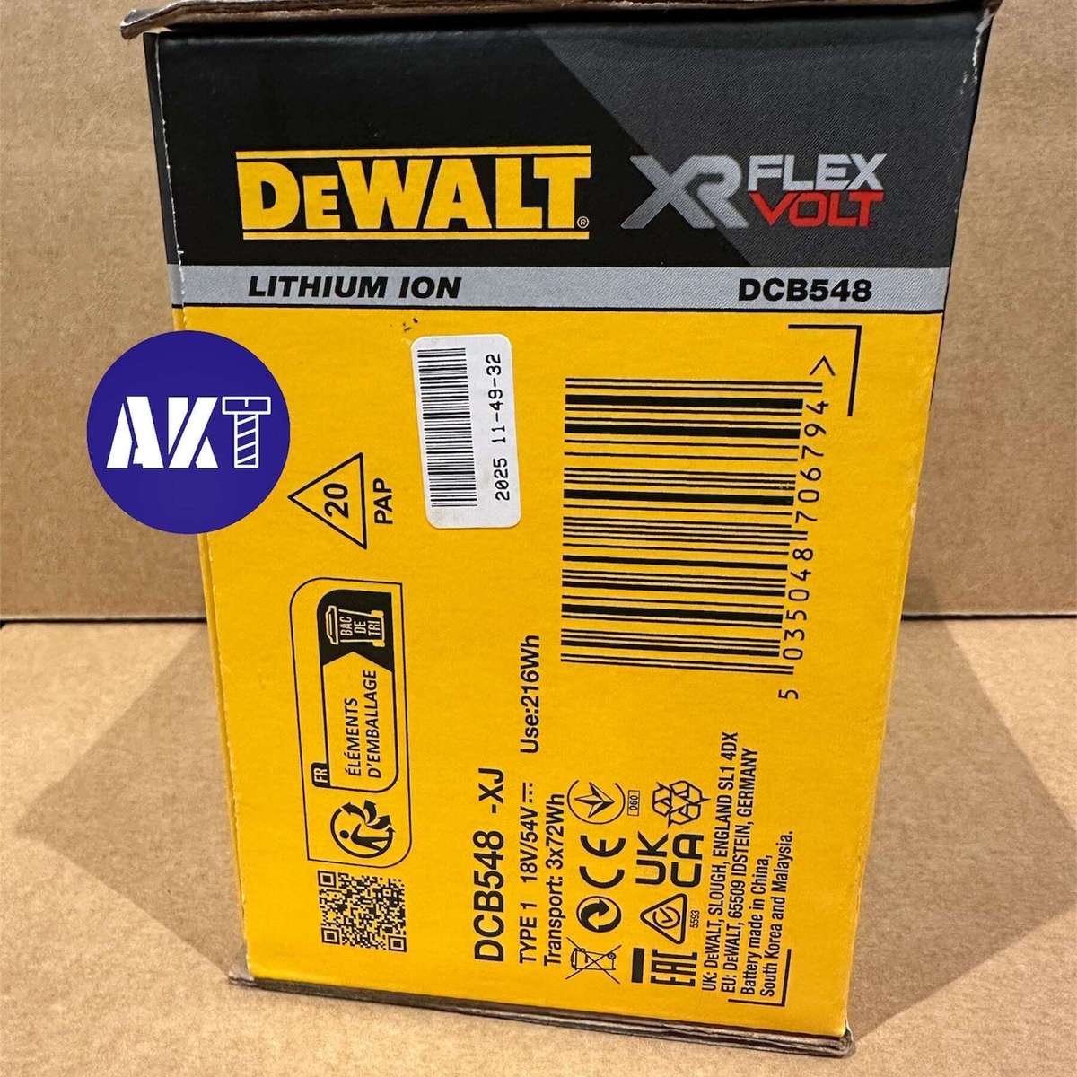 DeWalt 12.0Ah XR Li-ion DCB548-XJ 18V-54V FlexVolt Battery 3