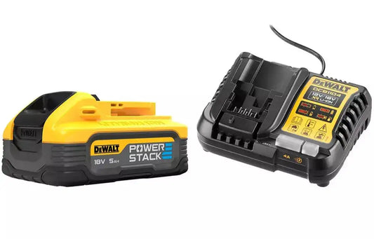 DeWalt 18V DCB1104H1-XE Dewalt 18V Starter Pack, 5.0 Powerstack Battery & Charger 