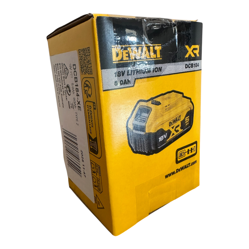 DeWalt 18V XR 5.0Ah LITHIUM-ION Battery DCB184-XE 5