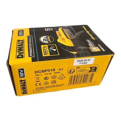 DeWalt XR 18V 5.0Ah Powerstack Battery DCBP518-XJ Genuine 7
