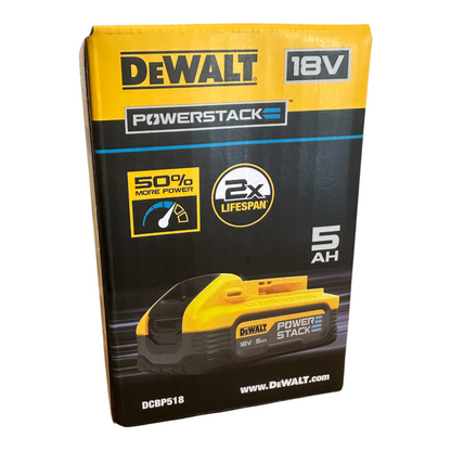 DeWalt XR 18V 5.0Ah Powerstack Battery DCBP518-XJ Genuine