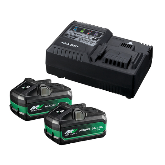 HiKOKI Multivolt Starter Pack with 2x MultiVolt Battery & Rapid Charger Pack UC18YSL3(HHZ)