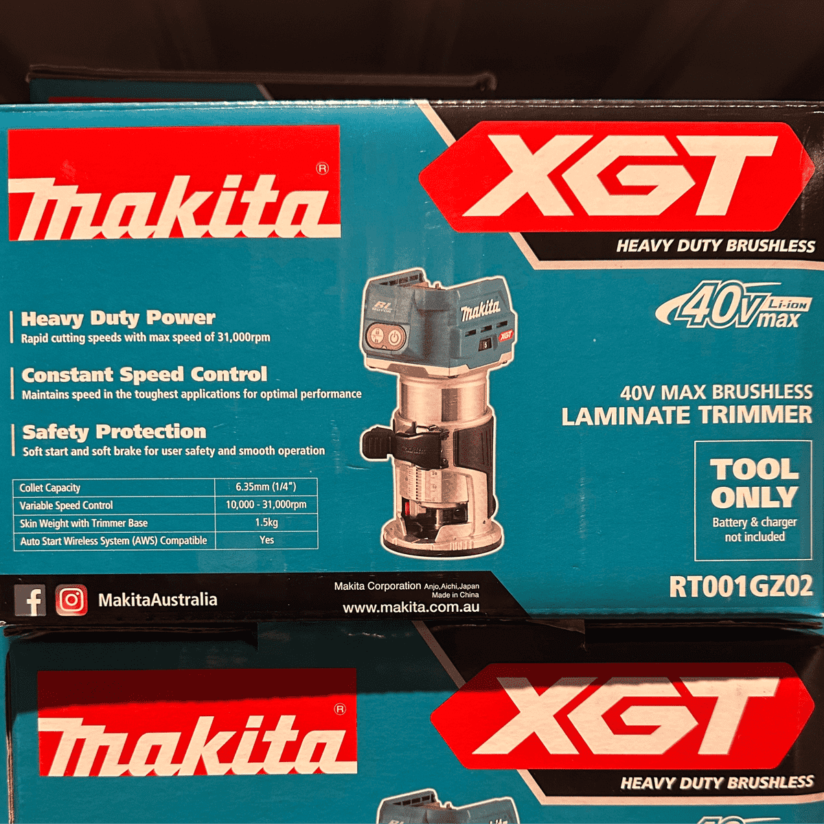 Makita 40V MAX XGT Cordless Brushless Laminate Trimmer Router RT001GZ02 Skin 2