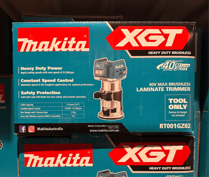 Makita 40V MAX XGT Cordless Brushless Laminate Trimmer Router RT001GZ02 Skin 