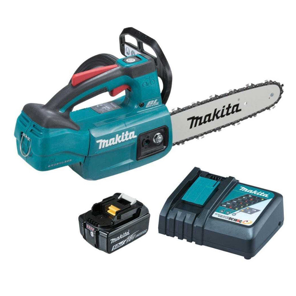 Makita DUC254RT 18V LXT Brushless Cordless Chainsaw 250mm Kit with 5.0Ah Battery & Charger
