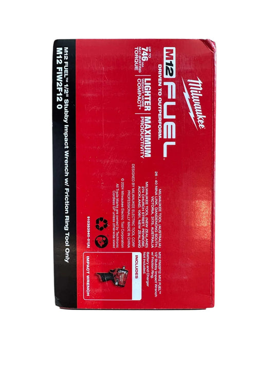 Milwaukee 1/2" Stubby Impact Wrench Friction Ring 12V M12FIW2F120 Skin