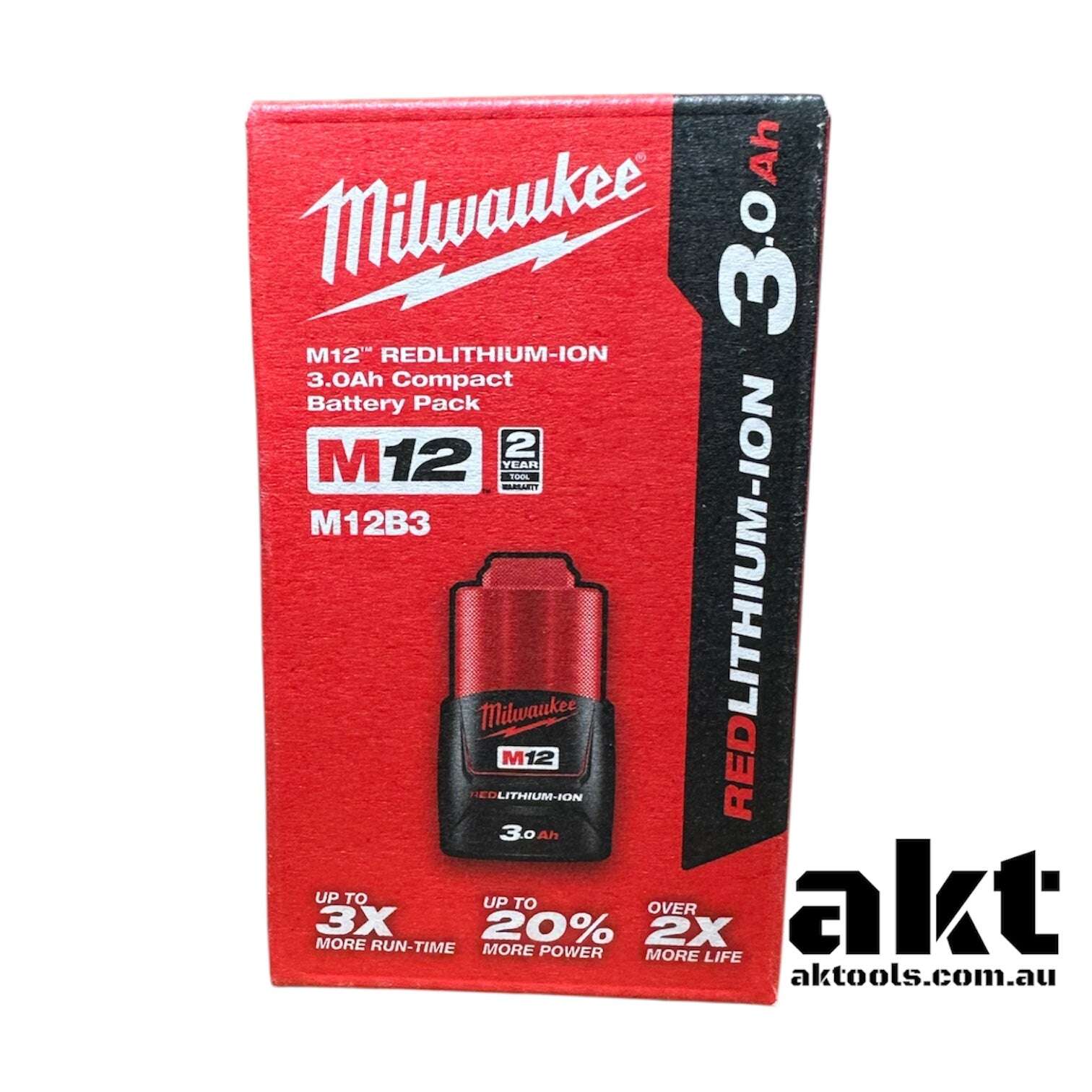 Milwaukee 12V Battery 3.0Ah Redlithium-ION Compact M12B3