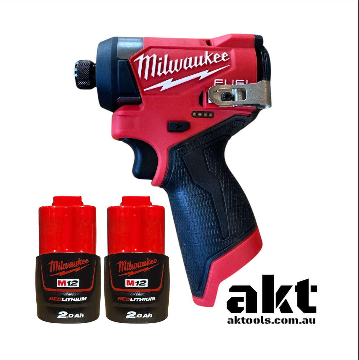 Milwaukee 12V M12 Impact Driver M12FID2 & 2x2.0Ah Battery AK TOOLS