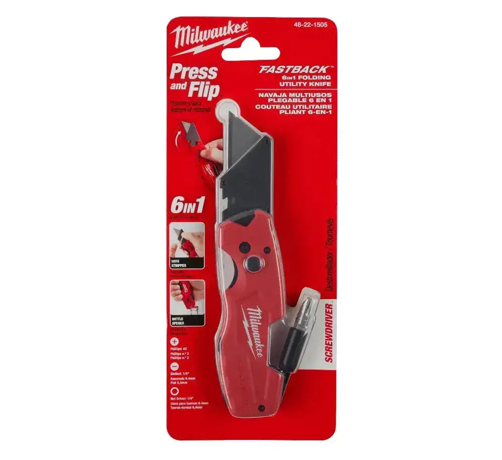 Milwaukee Fastback 6IN1 Folding Utility Knife Wire Belt Clip 48-22-1505