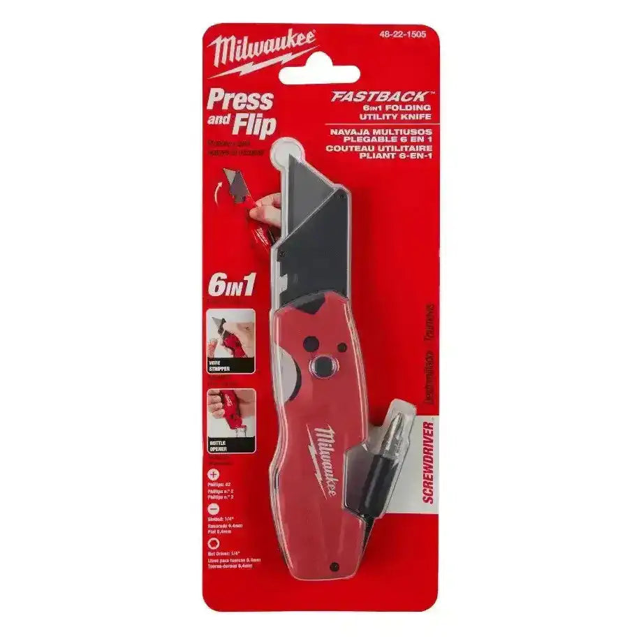 Milwaukee Fastback 6IN1 Folding Utility Knife Wire Belt Clip 48-22-1505