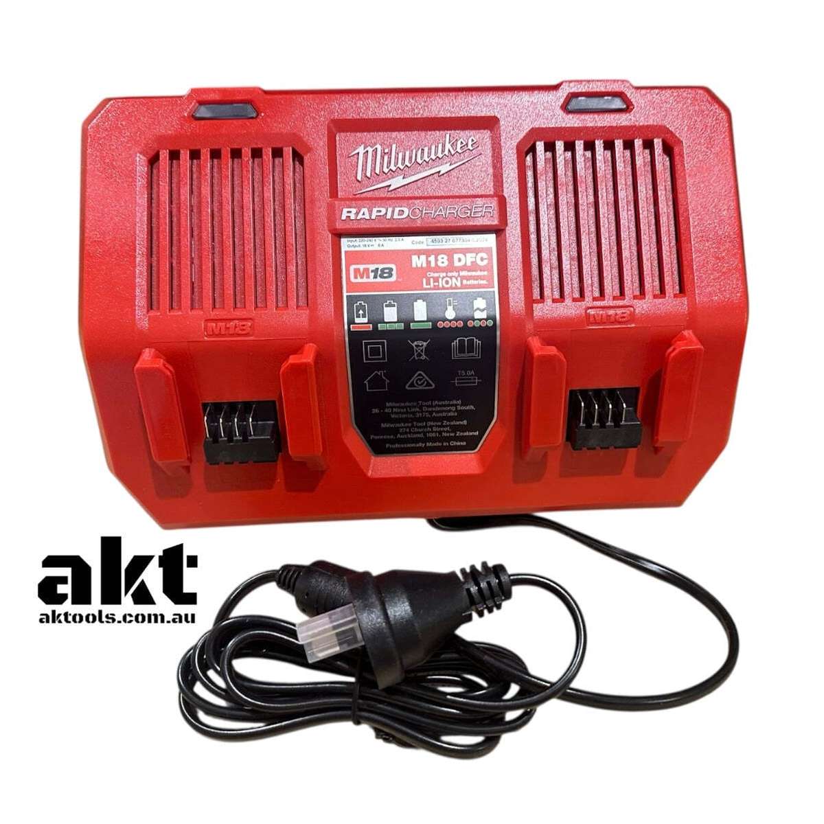 Milwaukee M18 18V Dual Bay Rapid Charger M18DFC Genuine 230V AU Plug 2