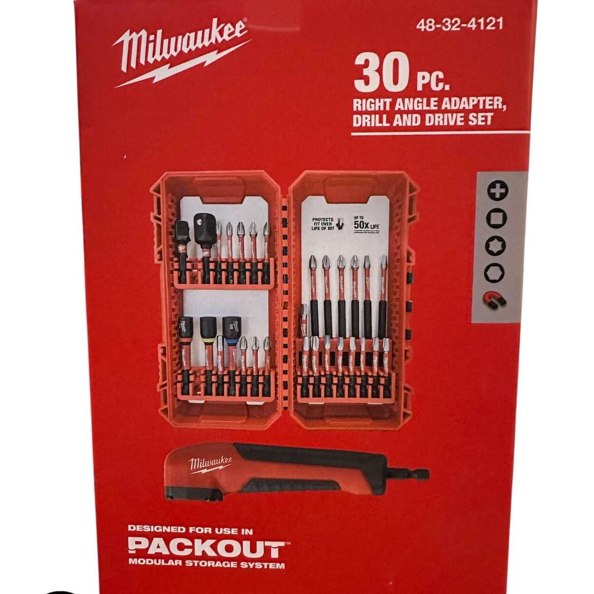 Milwaukee Shockwave Screwdriver Bit Set With Right Angle Attachment